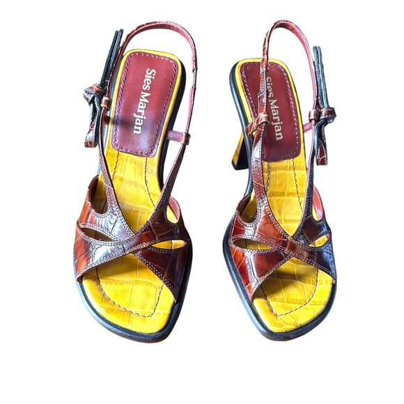 SIES MARJAN Diana Embossed Leather Croco Heel Sz 36 (US 6) NEW W DUSTBAG - Picture 3 of 7